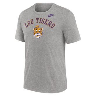 Nike LSU Legacy Arch Nike Mens College T-Shirt in Grey | NJFD06GLOV-CXE
