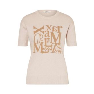 Max Mara Round-neck Knitwear, female, Beige, M, Round-neck Knitwear