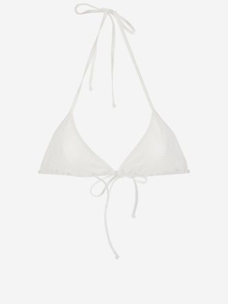 MC2 Saint Barth Wavy Pattern Triangle Bikini Top - White