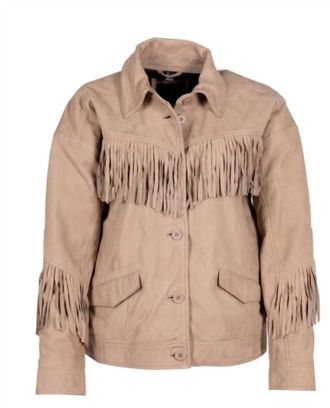 Mauritius Womens Diny Leather Jacket In Cream