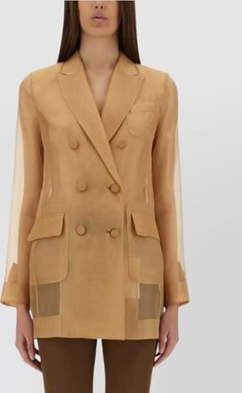 Max Mara sheer fabric jacket button cuffs