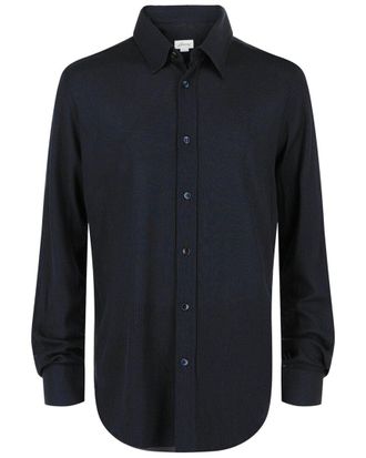 Brioni Waffle Knit Button-Up Silk Shirt