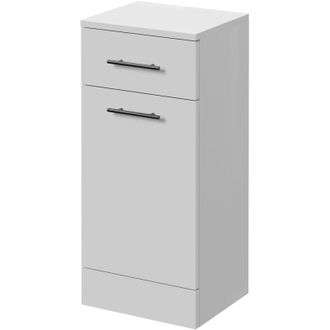 Alexander James Alexander James Gloss White 350mm x 300mm Laundry Basket - 350mm - Gunmetal Grey 96mm Bar Handle