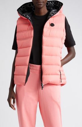 Moncler Aliterse Down Hooded Vest in Desert Rose at Nordstrom, Size 1