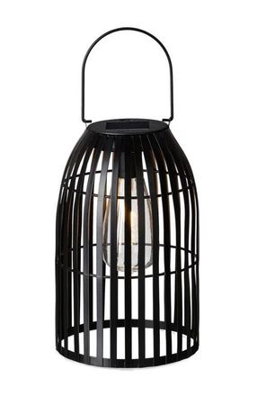 Glitzhome Metal Woven Solar Powered Outdoor Hanging Lantern in Black at Nordstrom, Size Medium