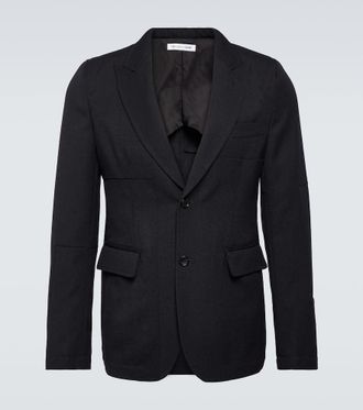 ジャケット COMME DES GARCONS Embroidery single-breasted blazer Black Comme Des Garçons Embroidered Single-breasted Blazer In