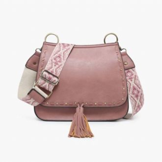 Jen & Co. Crossbody With Contrast Strap In Dark Mauve
