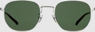 Gucci Round Frame Sunglasses, Silver