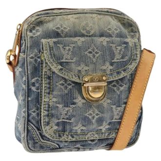 Louis Vuitton Pre-owned Cross Body Bags, female, Blue, Size: ONE SIZE Pre-owned Vintage Monogram Denim Shoulder Bag