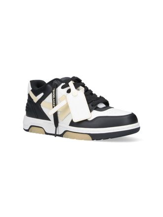 Off-white Colour-Blocked Leather Sneaker - White