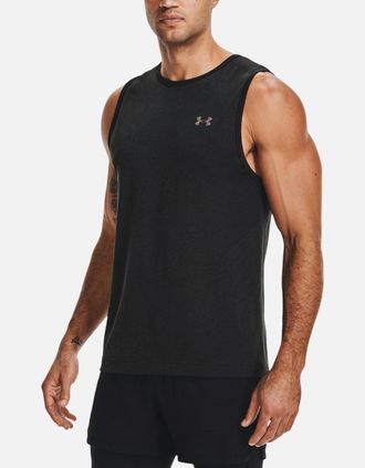 Under Armour Mens Under Armour Mens Vests Tank Top Summer Training Gym Tops Running Top Black - Size: 36