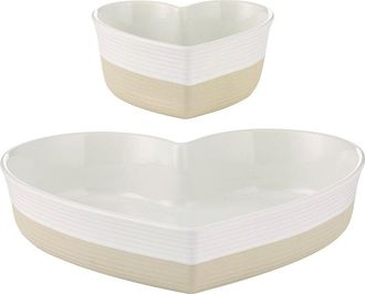 Mason Cash Mason Cash Set Of 2 Rustic Charm Heart Dishes