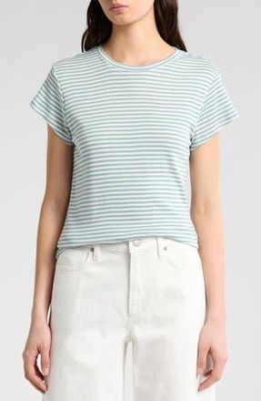 Splendid Faye Stripe T-Shirt in Mineral/White at Nordstrom Rack, Size X-Small