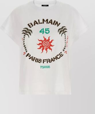 Balmain club 45 graphic crew neck t shirt