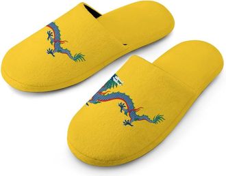 Generic Chinese Dragon Mens Cozy Memory Foam Slippers Warm Cotton House Shoes Comfy Slipper for Indoor Outdoor