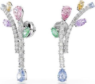 Swarovski x Ariana Grande Multicolor Crystal Drop Earrings in Silver/Multi at Nordstrom