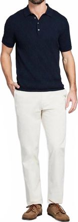 Billy Reid Diamond Sweater Polo Shirt In Carbon Blue