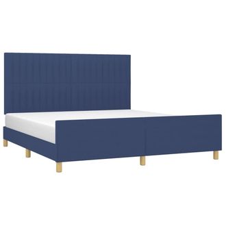 vidaXL Cama Sin Colch&oacute;n Tela Azul 160x200 Cm Vidaxl
