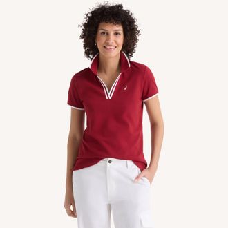 Nautica Womens Sustainably Crafted Deck Polo