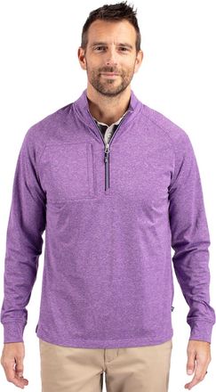 Cutter & Buck Adapt Eco Knit Heather Mens Quarter Zip Pullover