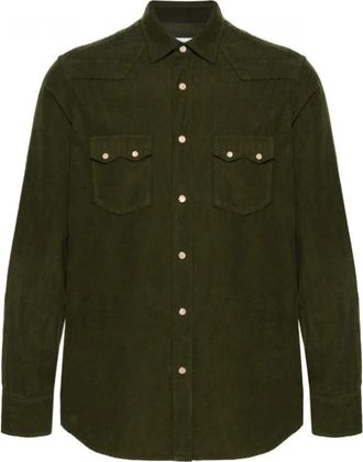 Lardini Klassiek Katoenen Overhemd met Kraag - Heren - Casual Overhemden - Groen - 3XL - Katoen - Overhemden