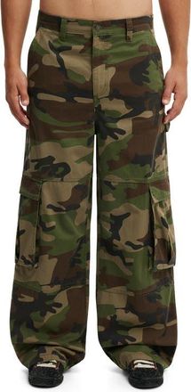 Cotton On Mens Super Baggy Cargo Pant in Jungle Camo at Nordstrom, Size 28
