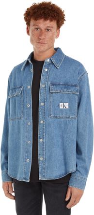 Calvin Klein Jeans Men Relaxed Linear Denim Shirt Casual Shirts Denim M