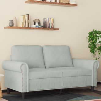 vidaXL Sof&aacute; De 2 Plazas De Terciopelo Gris Claro 120 Cm Vidaxl