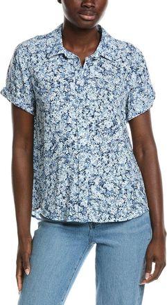 DKNY Dkny Cuffed Button High Low Shirt