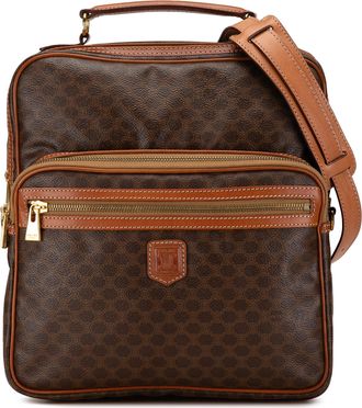 Celine Pre-owned Womens Macadam Crossbody Bag - Dark Brown Textile - One Size