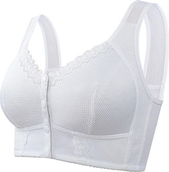 Generic Front Fastening Bras for Women UK Seamless Non Wired Bra Support Full Coverage Bralettes Leisure Comfortable Stretch Strap Bras Plus Size Everyday Und