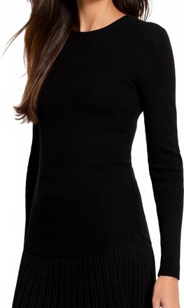 Nic+Zoe Ribbed Sweater Tee In Black