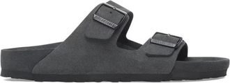 Birkenstock Ciabatta Smalle Pasvorm - Dames - Sandalen - Grijs - 39 EU - Leer - Schoenen
