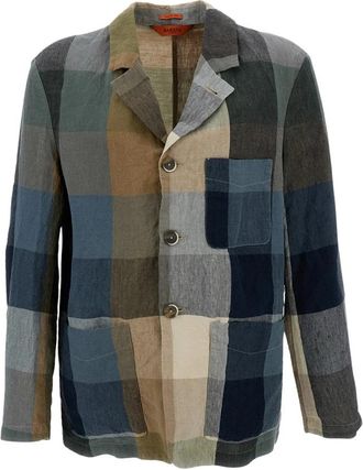 Barena Enkelrijdig jasje - Heren - Blazers - Veelkleurig - L - Linnen - Jassen