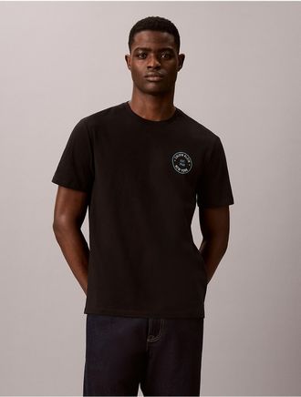 Calvin Klein Jeans Calvin Klein Mens Travel Stamp Graphic Logo Tee - Black - 2XL