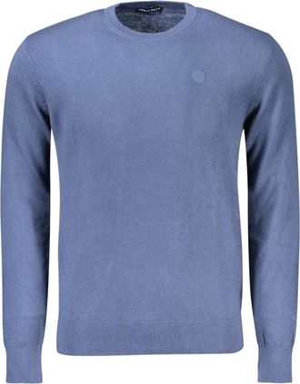 North Sails Blauwe Trui met Lange Mouwen en Logo - Heren - Ronde hals truien - Blauw - S - Truien & Vesten