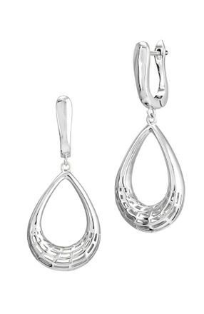 Savvy Cie Jewels RHODIUM PLATED DROP EARRINGS