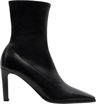Parall&egrave;le Alva Enkellaarsjes - Dames - Laarzen met Hak - Zwart - 36 EU - Leer - Schoenen