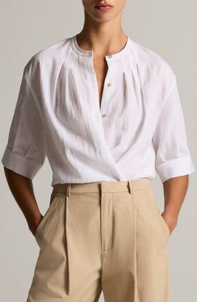 Vince Pleated Top in Optic White at Nordstrom, Size Xx-Small
