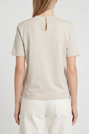 Brunello Cucinelli Contrast Piping Crew Neck T-Shirt - Beige