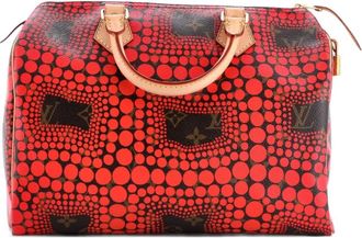 Louis Vuitton Speedy Handbag Limited Edition Kusama Town Monogram Canvas 30 satchel - Rood