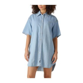 Tommy Jeans Dames, Jurken, Blauw, Maat: XL Denim