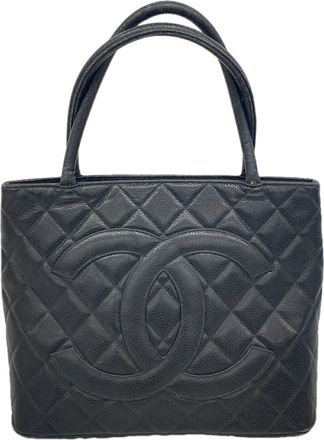 Chanel Black Grained Calfskin Tote Bag (Pre-Owned)