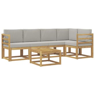 vidaXL Conjunto De Sof&aacute;s De Exterior 6 Pcs Blanco Y Gris Claro Vidaxl