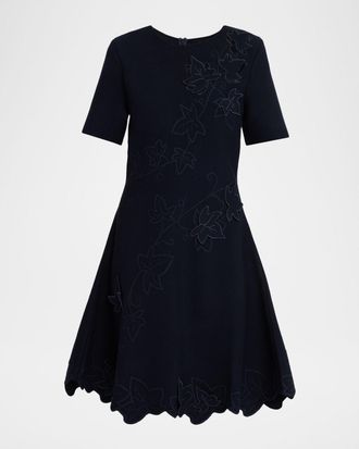 Oscar De La Renta Ivy Cutout Short-Sleeve Knit Dress