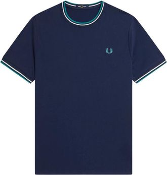 Fred Perry Twin Tipped T-Shirt - Heren - T-shirts - Blauw - L - Katoen - Tops
