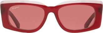 Ferragamo Salvatore Ferragamo Burgundy Rectangular Ladies Sunglasses SF1079S 614 54