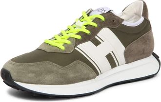 Hogan H601 Allacciato H - Heren - Sneakers - Groen - 41 1/2 EU - Leer - Schoenen