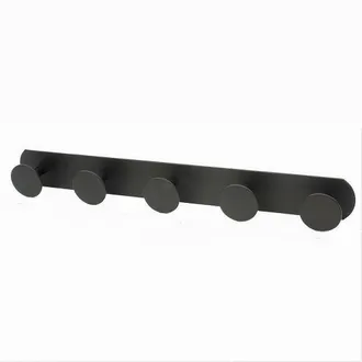 Trade Shop Trade Shop - Appendino Con 5 Ganci Appendi Porta Asciugamano A 5 Posti Bagno Casa Nero 59769