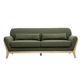Miliboo Miliboo - Sof&aacute; Escandinavo 3 Plazas Gris Patas Madera Yoko